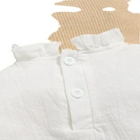 Okružna majica za običnu stalku s dugim rukavima bijeli dječji bodići