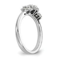 14k bijeli zlatni prsten za angažman polugradnje Zaokruženi standardni pola okruglih kamena kamena dijamant