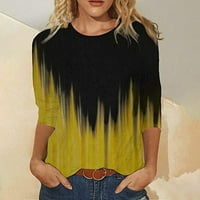 Twifer vrhovi za žene Ženske modne tiskare O-izrez Ležerne prilike za majicu s srednjim rukavima