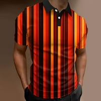 Vedolay muške ljetne majice za muške ljetne polo majice s kratkim rukavima majica s pulover, narandžasta