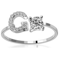 SHLDYBC prstenovi za žene, izvrsna moda engleska abeceda stil pisma u obliku slova modni bakreni prsten