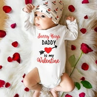 Unise Baby Onege Odjeća Kids Valentinovo Pismo Heart Print Dugi rukavi Jumpsin Ramper Toddler Slatka