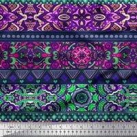 SIMOI pamučna kambrička tkaninska tkanina pruga, mozaik i mandala kaleidoskop tiskani tkanini sa dvorištem