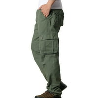 Plus veličina teretnih hlača za muškarce Purcolt modni casual tanki više džep ravno hlače na otvorenom na otvorenom napad hlače sportske hlače na klirensu
