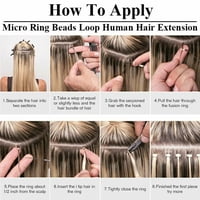 -Day ljudska ekstenzija za ljudsku kosu Realy Real Prirodni kosu za kosu MIRCO prstene debele kose debele mikro petlje Kosa za žene # svijetlosmeđa