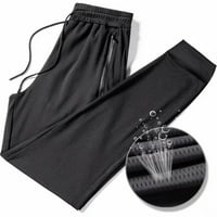 Muške pamučne posteljine pantalone lagane casual joga pantalone elastični korektori struk sa džepovima