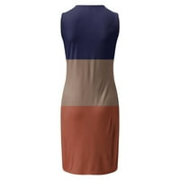 Ženska mini haljina bez rukava O-izrez O-izrez Kongo haljina za žene Ljeto na plaži Spring Striped Print