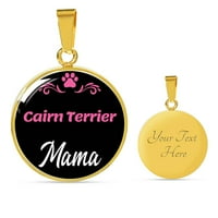 Cairn terijer mama ogrlica krug privjesak od nehrđajućeg čelika ili 18K zlato 18-22 Dog mama privjesak