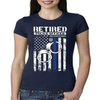 Penzionisani policajac Vrijeme je da mu uhapsi Americana American Pride Women Slim Fit Junior Tee, Mornari,