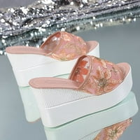 F modne ženske proljeće i ljeto debelo-pilene mrežice čipke visoke pete Peep toe sandale sandale za