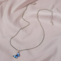 Jiaroswwei Ženska modna gradijentna leptir ogrlica narukvica poklon za lančanik klavikula