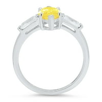 2.0ct Marquise Cut Yellow Simulirani dijamant 14k bijeli zlatni godišnjički angažman kamena prstena