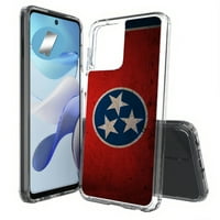 Vibecover tanak futrola Kompatibilan za Motorola Moto G 5G, ukupni štitnik Fle TPU poklopac, zaštitni ekran stakla uklj, zastava Tennessee
