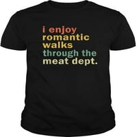 Smiješna romantična majica romantične šetnje meso od mesa pušeći poklon majica crna