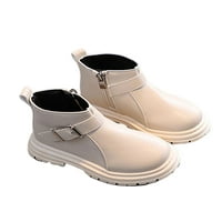 Oucaili Children zimske čizme Comfort Boots Ležerne cipele Neklizajuće bočni patentni zatvarač Kratki bojlie Vanjski bež 9c