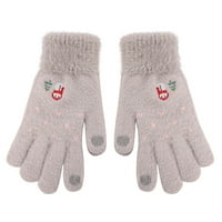 Heiheiup rukavice zadebljane imitacije vunene štandove toplinske rukavice Žene zimske božićne ekrane