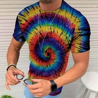 Lilgiuy muške unise svakodnevne majice 3D ispis grafički ispis Tie-dye Ispiši kratki rukav na vrhu casual