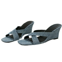 Eloshman Womens Sandal Cross Strap Papuče Summer Wedge Sandale unutarnje vanjske udobnosti Beach Tobozdge
