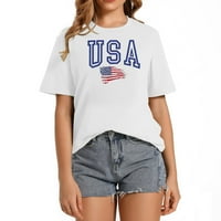 Američka zastava 4. jula Ženska rupa zvona Seksi Rou Slatka ženska majica kratkih rukava: Trendi grafički