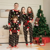 Porodična božićna pidžama plairans i pruge mama set roditelj-dijete topli xmas set tiskani kućni trošak pidžama