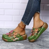 Aufmer Povratak na sandale za žene Ženske dame Retro dimenzionalni cvjetni materijal za šivanje sandale Vintage Wedge Cipele Ljetne štedne klirence