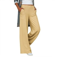 Ženske hlače Ležerne u trendovskom čvrstom struku labave široke noge Ugodne udobne ravne pantalone za