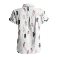 Bicoasu ženski vrhovi ženski V-izrez kratki rukav ležerne majice na vrhu pamučne ljetne majice za žene bijele 2xl