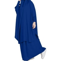 Ženska casual Solid Robe Abaya Arap Kaftan Robe dvodijelni ogrtač