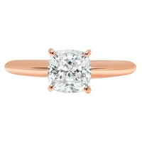 2. CT CUSHION CUT Originalni kultivirani dijamant VS1-VS J-K 14K Rose Gold Solitaire Promise Izjava o vjenčanju Angažman dizajnerska prstena veličine 6