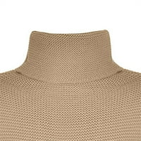 Huaai Ženski pulover Duksera Ženska moda OL Putovanje Pure Color Fashion Eaks Pleted Loose Dukseri džemperi za žene Khaki M