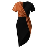 Dame Party COLORBLOCK SPREMENA Struka haljina za haljine s ramena za žene narančaste l