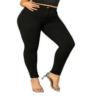 Ležerne čvrste mršave crno plus pantalone plus veličine