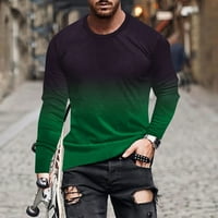 Viadha pulover za muškarce gradijentna boja majica Nezaviđajuća štampanje dugih rukava okrugla vrat Ležerne majice Bluze
