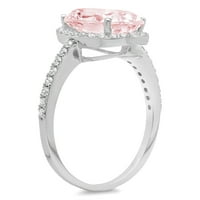 2,27ct ovalni rez ružičasti simulirani dijamant 14k bijelo zlato ugraviranje izjava bridalna godišnjica Angažman vjenčano halo prstena veličine 7.5
