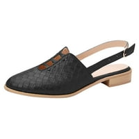 Ravne sandale za žene - otvorene prste casual ljetne sandale # crne