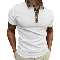 Muški polo majice Ljeto novo povremene muške majice kratkih rukava Blok tri gumba Muška majica na ramenu