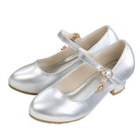 Cipele za djevojke kopče u gore male kožne cipele Svestrane dječje cipele Djevojke 'modne srebrne veličine