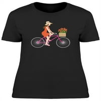 Djevojka Jahanje biciklom majice za žene -Image by shutterstock, ženska srednja sredstva