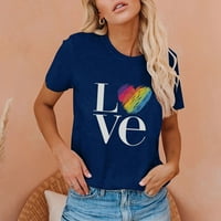 Prodaja odjeće Leisure Ljubavno pismo Rainbow Heart Graphic Ispiši majicu kratkih rukava za žene Ljeto