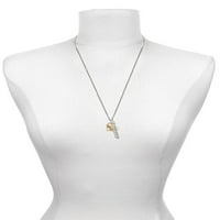 Delight nakit Goldtone Velika velika sestra Srce sa čistom kristalom - silvertone shraniteljski anđeoski bar šarm ogrlica, 23
