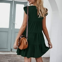 Ljetne haljine za žene kratki rukav s punom prodajom vruće prodaje Mini a-line kraljevske haljine na klirensu tamno zelena 2xl