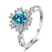 1CT moissanite zaručni prstenovi za žene okrugli rez D u boji VVS sterling srebrni dijamantni prstenovi