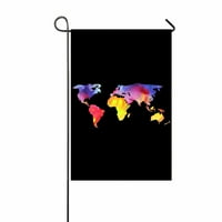 Svjetski kartu akvareli su obojeni dvorišni dekor Početna Vrtna zastava