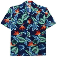 Havajska majica za muškarce s majicom dolje majica casual beach aloha majice plava l
