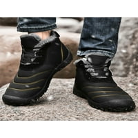 Muškarci Nepuštalice tople snežne čizme Povucite zimske cipele Ležerne ravne plišane obloge crna 6