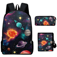 Cartoon Planet raketni ispisani putni ruksak, modna školska torba na ramenu torba za olovke za rođendan