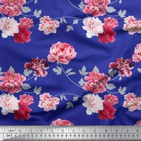 Soimoi pamučni dres tkanine ruže i lišće cvjetno dekor tkanina tiskano dvorište široko