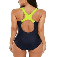 Ženska blok u boji jednodijelna trkačka kostim Slim Onitard atletski kupaći kostimi