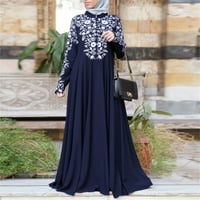 DrpGunly haljine za žene duga haljine, musliman kaftan arapska džalbab abaya islamske čipke šivene maxi casual haljine za žene, žene modne ženske haljine plavi xxl