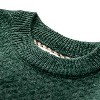 Yyeselk Muškarci kravljeg vintage džemper preveli su dugi rukav na okruglom vratu pleteni pulover